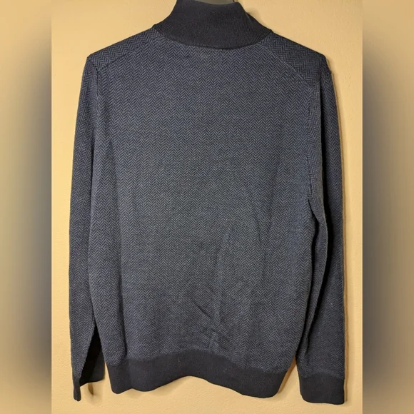 Brooks Brother Men's Blue SweaterExtra Fine Merino Wool Long Sleeve Pullover M